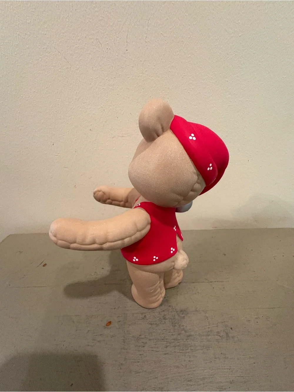 VTG Kimple Hand Painted Ceramic Holiday Quilted Teddy Bear